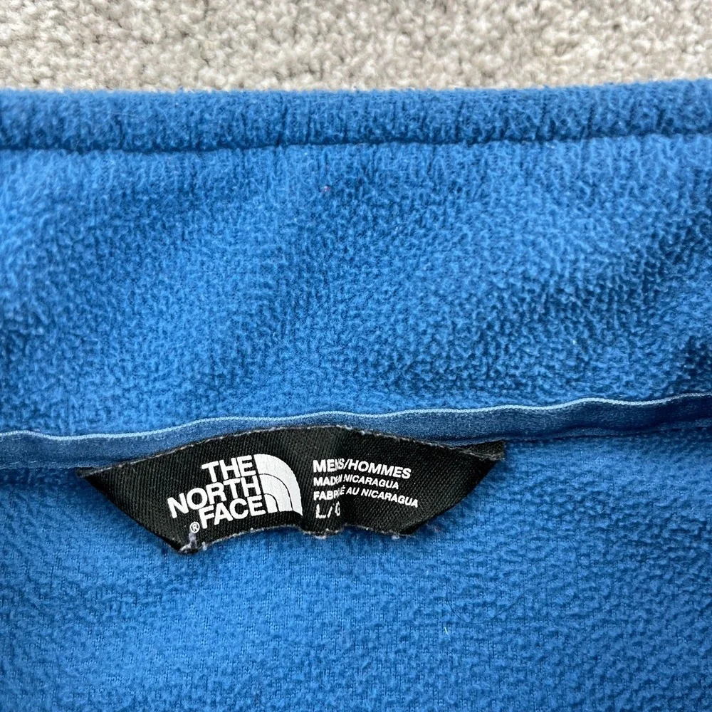 North‎ Face Sweate Men Large Blue Pullover Half  Zip Fleece Jacket Layer Hiking